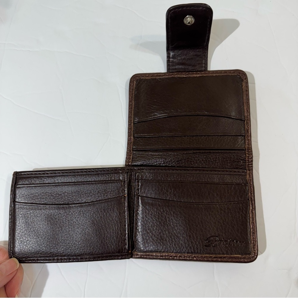 Brighton Dark Brown Crocodile-Embossed Leather Wallet - Picture 6 of 9